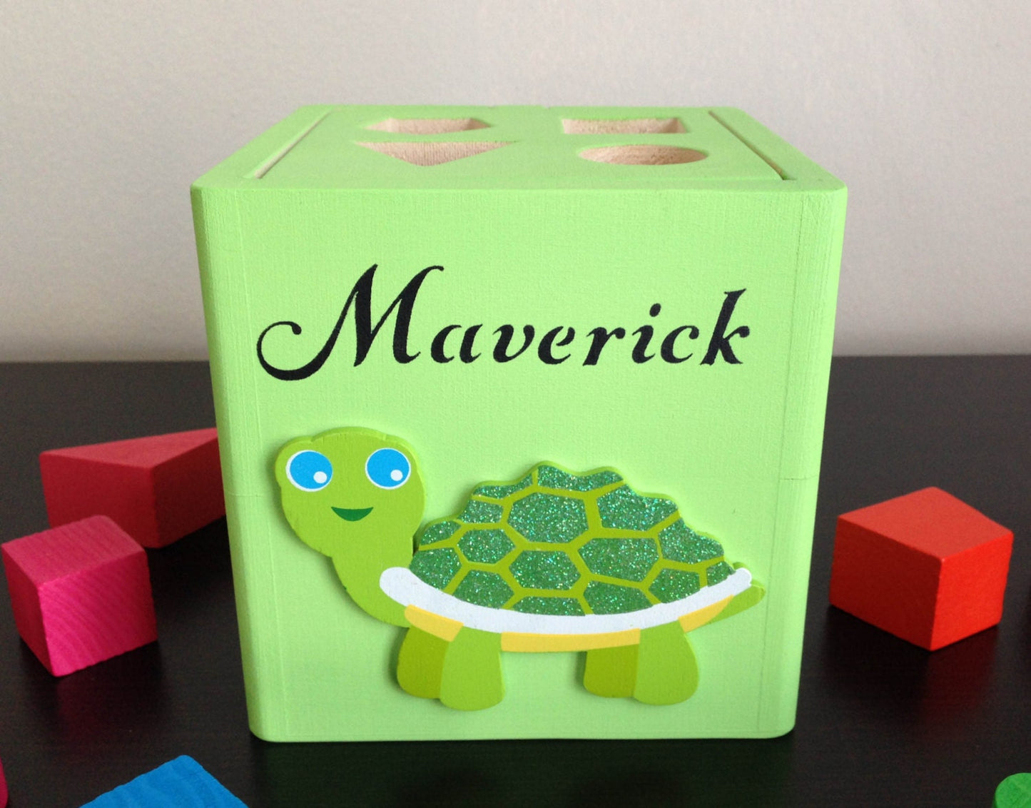 Turtle toy wooden eco friendly baby toys green shape sorter personalized new baby gift 1st birthday git 2nd birthday git baby boy gift wood