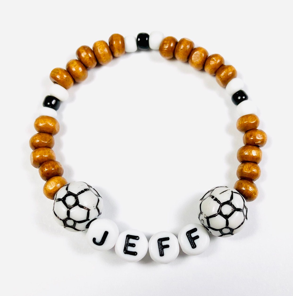 Soccer bracelet for boys / soccer bracelet for kids / kids jewelry / wooden kids bracelet