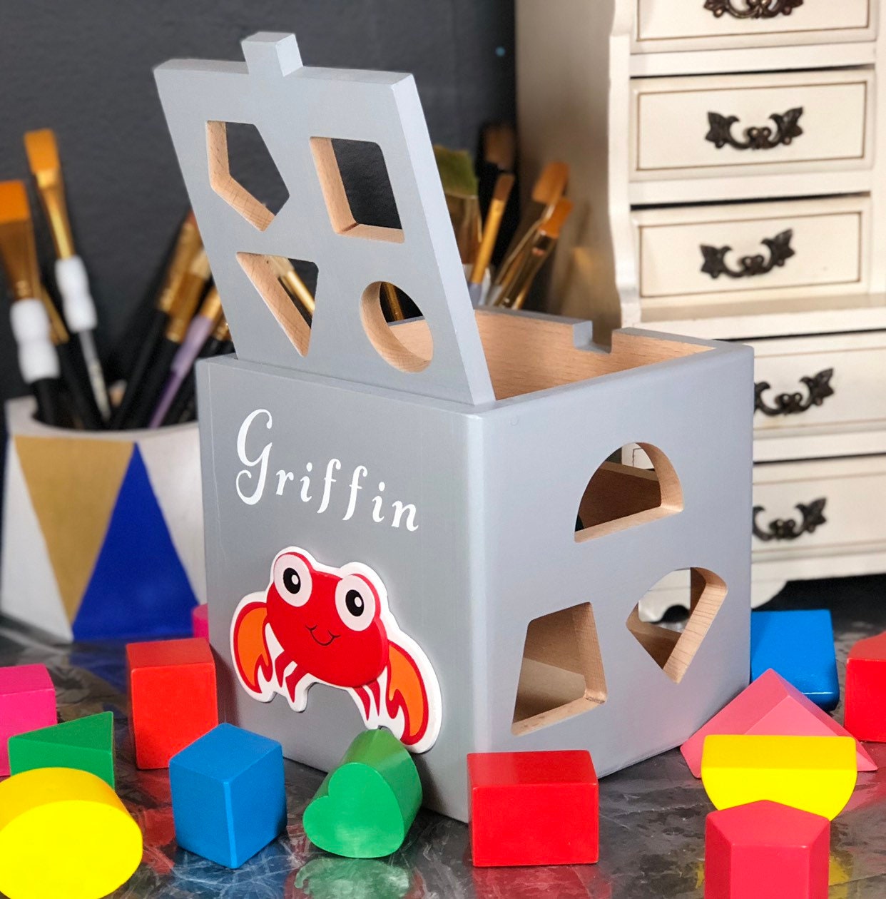 Baby toys 1 year old boy/ Personalized crab shape sorter