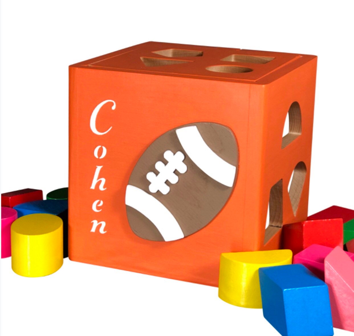 Sensory wooden toys / gift for boy / Backhoe shape sorter