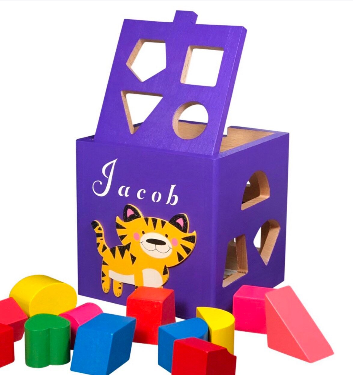 First birthday gift baby boy / Handmade in USA / Custom shape sorting toys