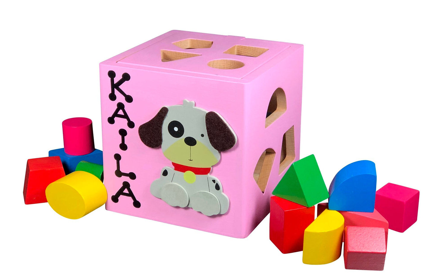 Personalized shape sorting cube / Turtle wood toy