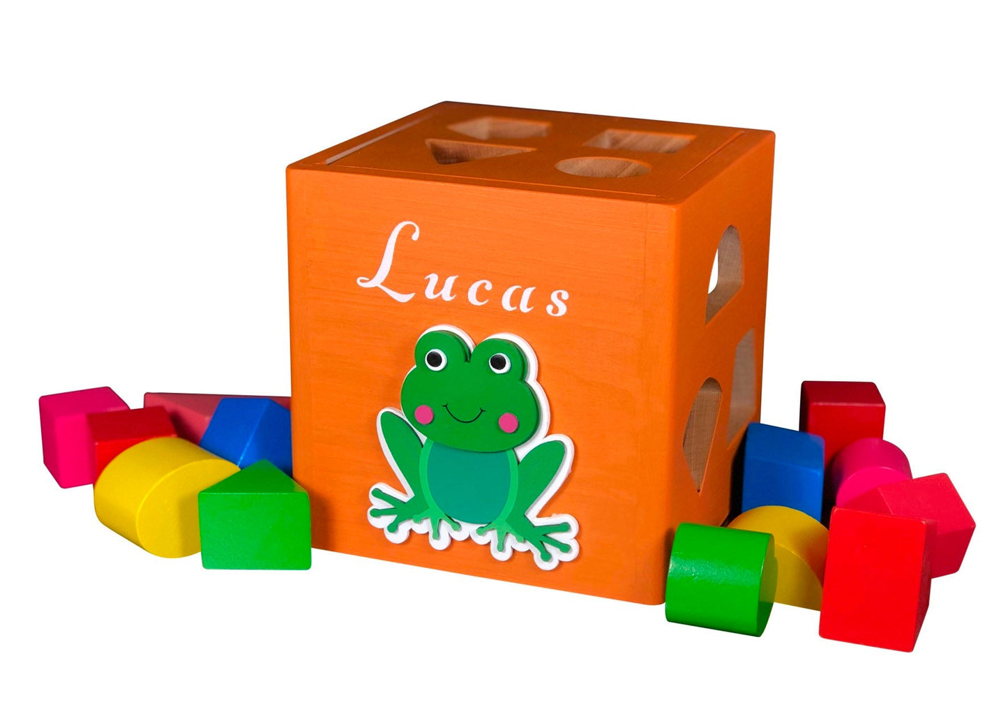 Wooden baby toy, frog toy, gift for a newborn, gift from an aunt, gift from grandma, baby's first gift, frog wooden toy