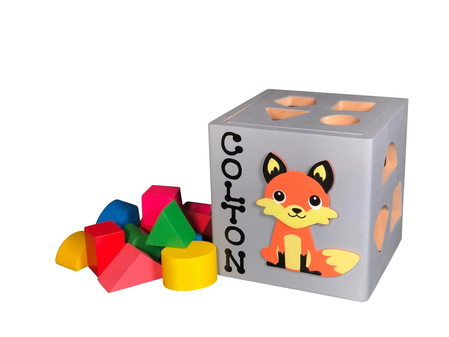 Handmade wooden baby toys / personalized baby gift / Raccoon toy