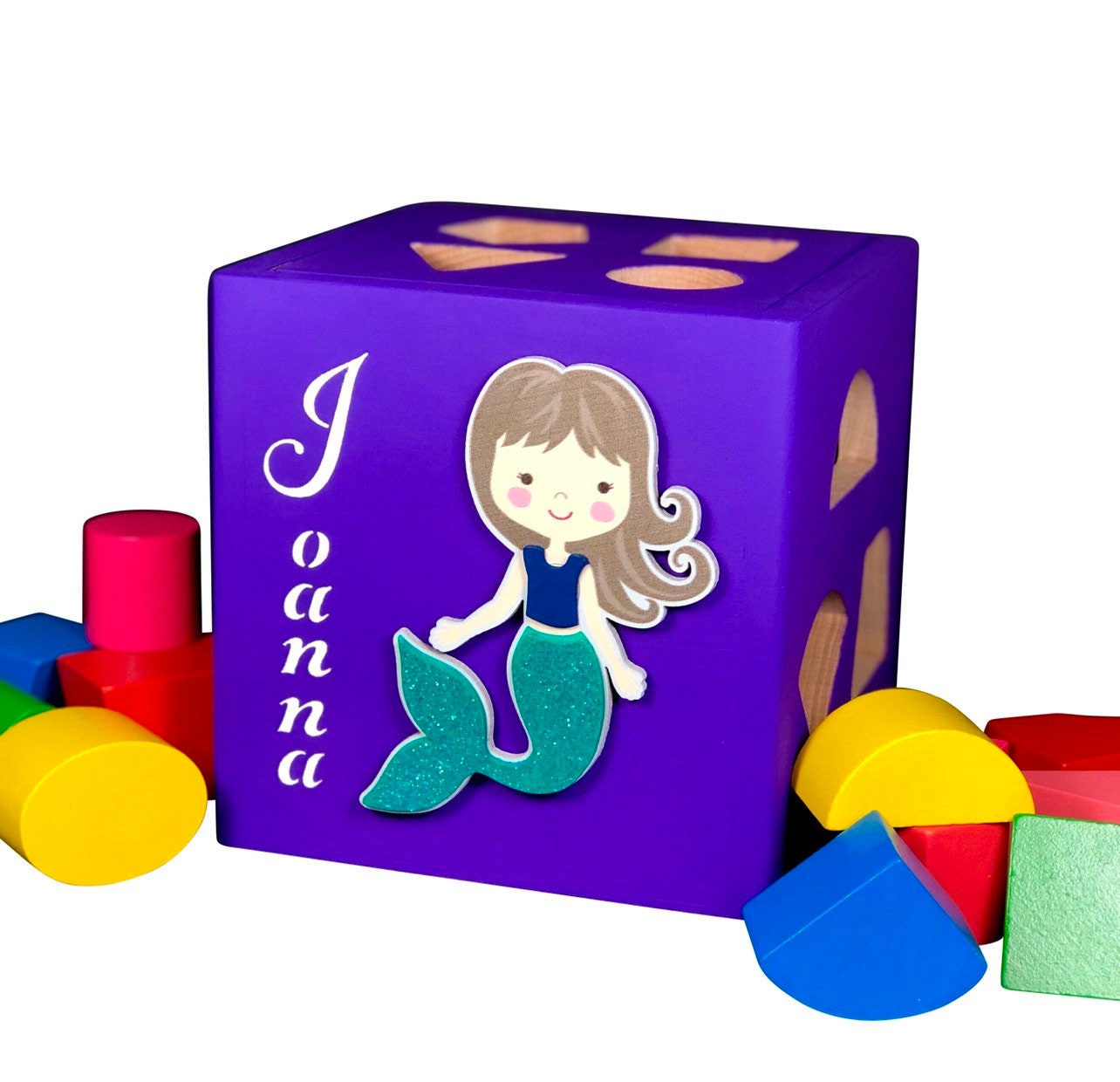 Montessori educational toys / mermaid shape sorting toy