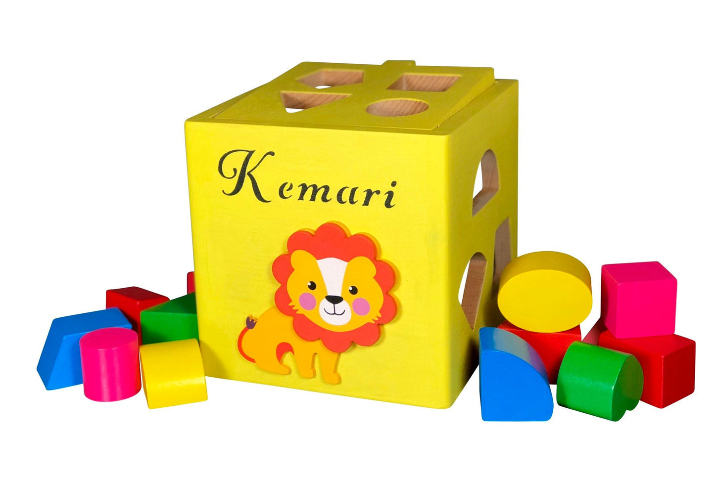 Custom shape sorting box / with flower / baby girl first birthday gift personalized