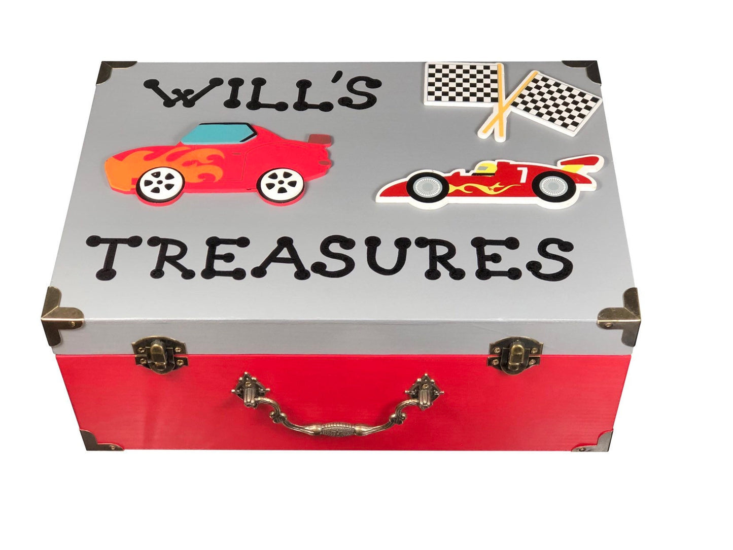 Boys storage box custom personalized cars trucks