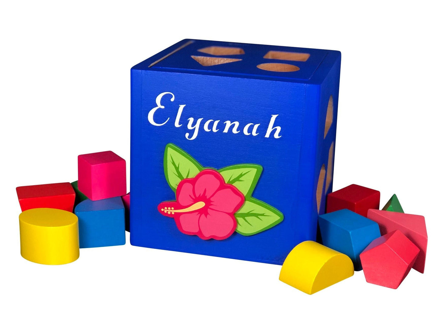 Custom shape sorting box / with flower / baby girl first birthday gift personalized