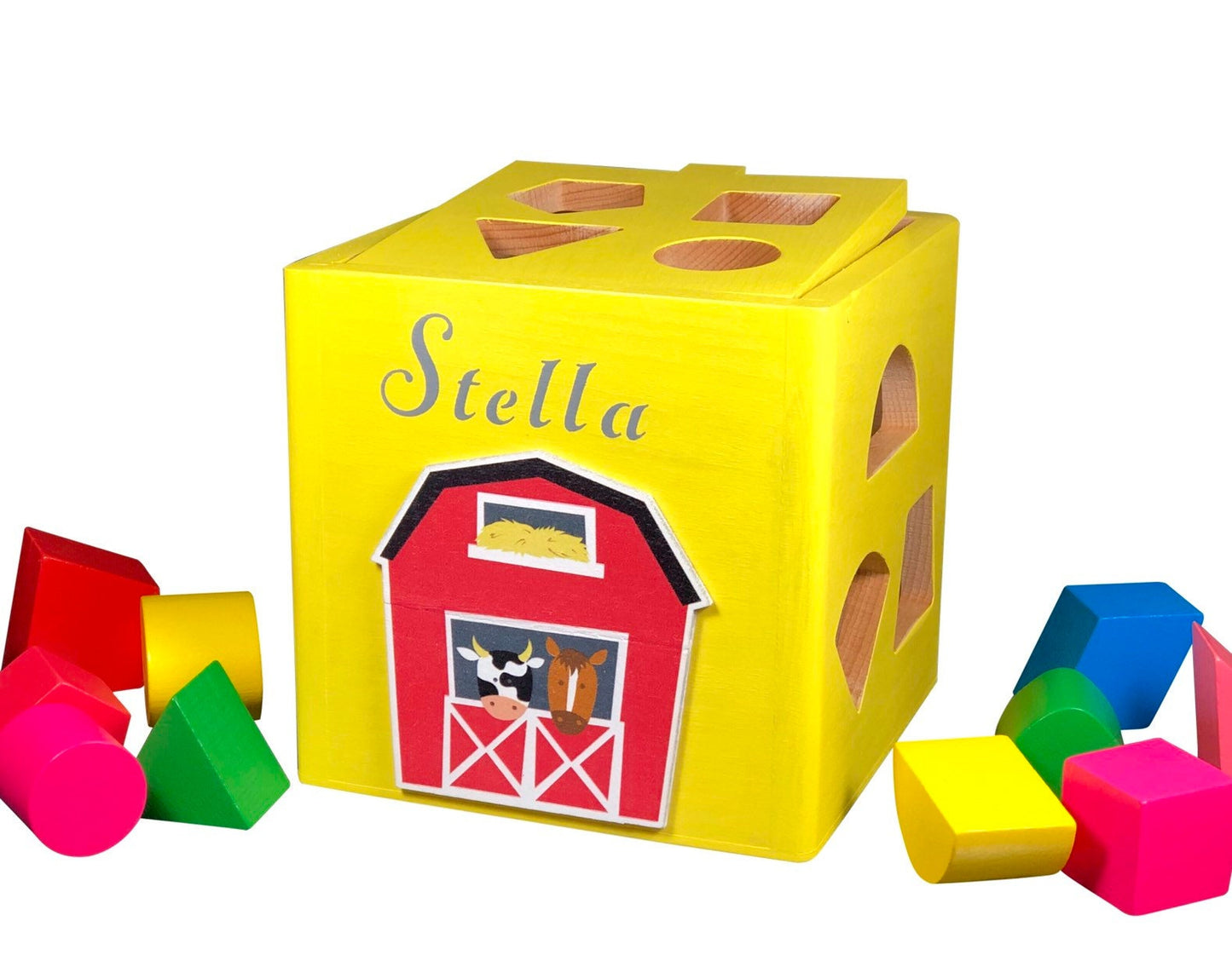 Bumble bee wooden toys / custom pine wood shape sorter