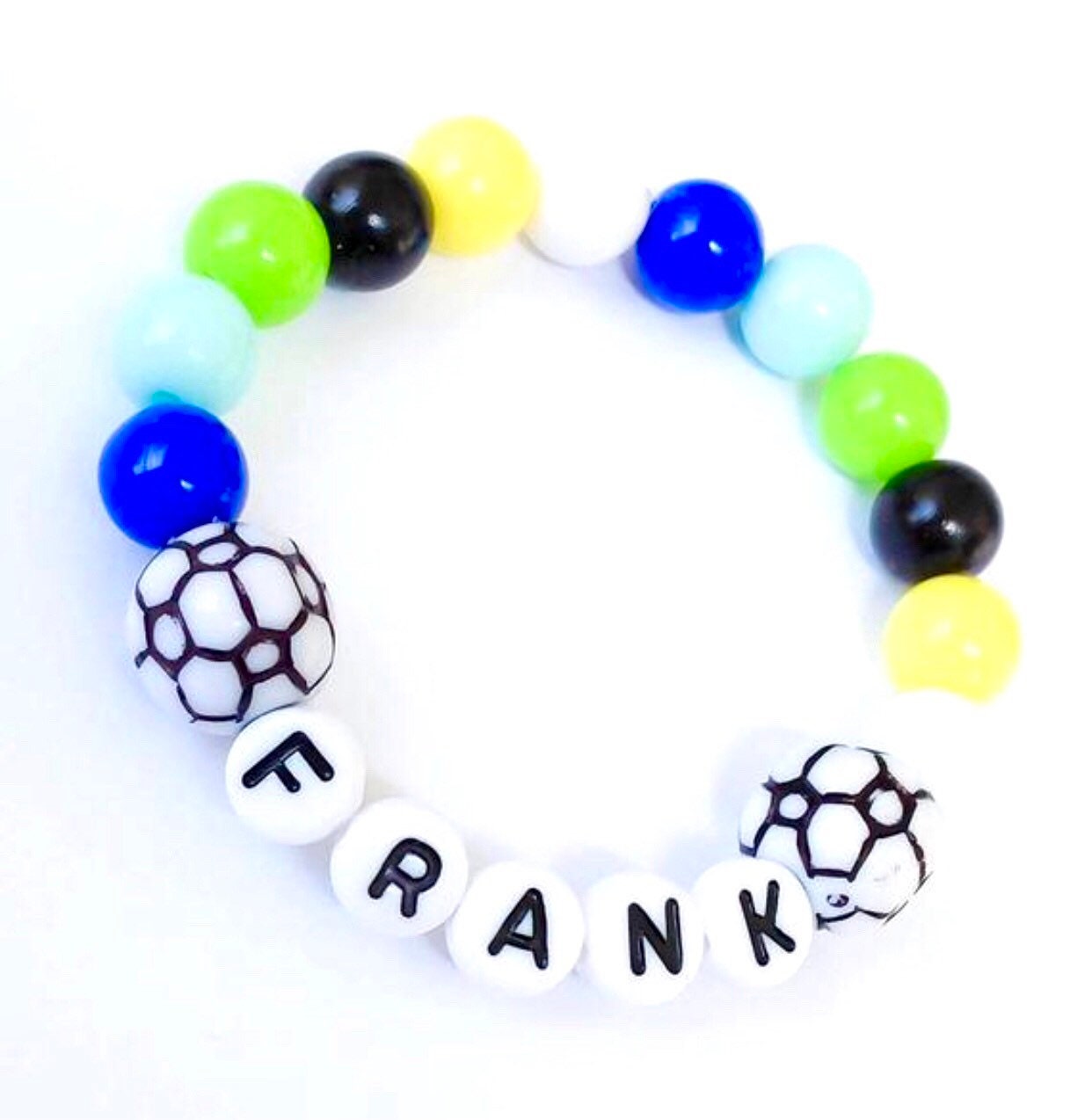 Personalized boys soccer bracelet / toddler boy jewelry