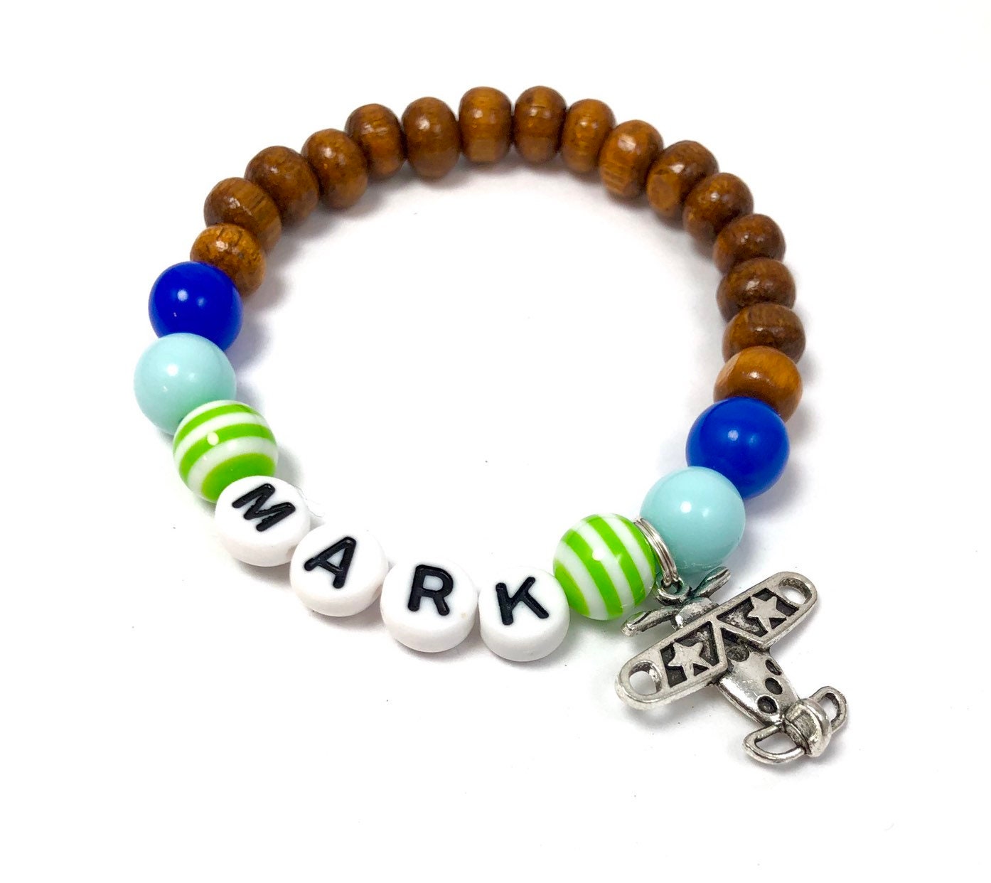 Kids jewelry boys airplane bracelet Personalized
