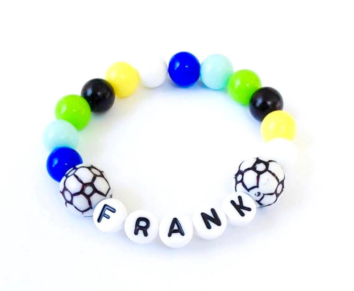 Personalized boys soccer bracelet / toddler boy jewelry