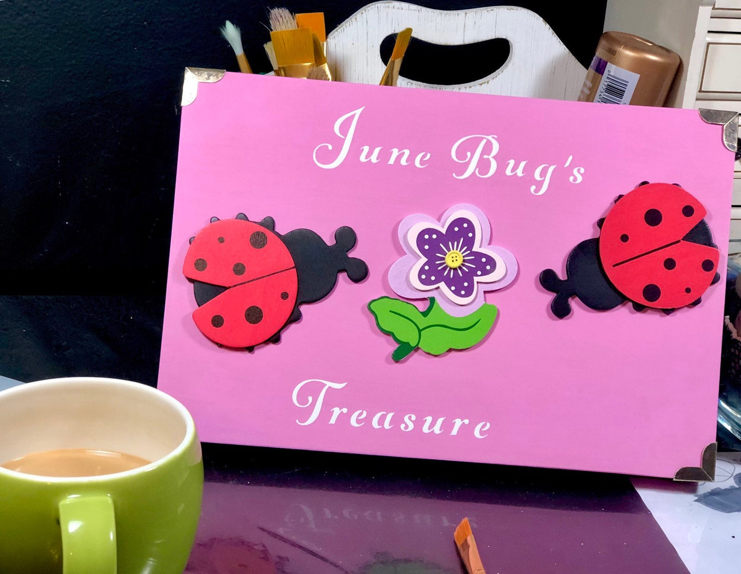 Wooden keepsake box for kids / small toy storage