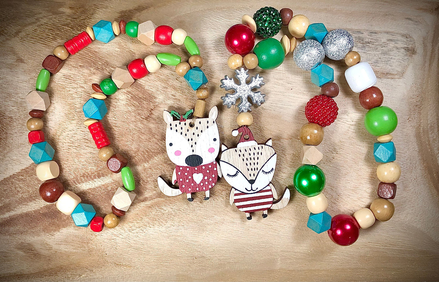 Stocking stuffer for kids / Wooden jewelry