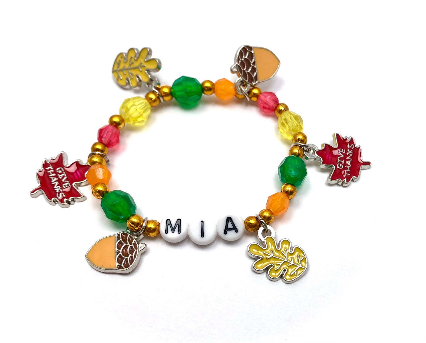 Thanksgiving charm bracelet kids / Fall Autumn kids bracelet