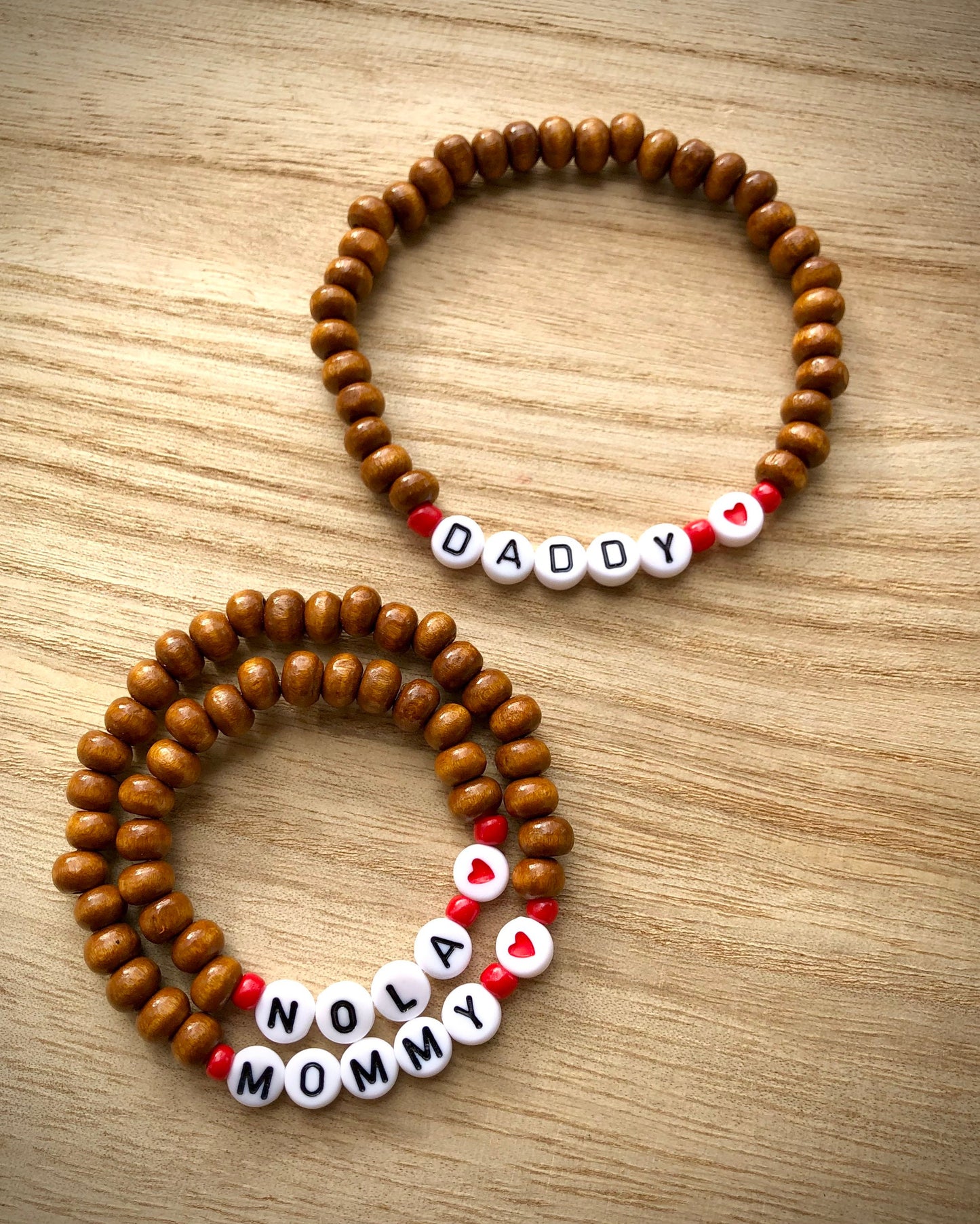 Valentines gift matching family bracelets