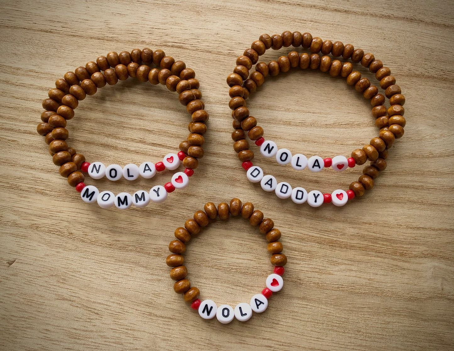 Valentines gift matching family bracelets