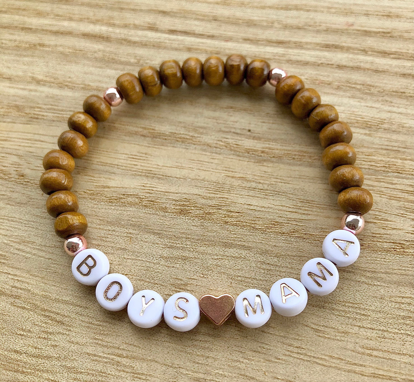 Mother's Day gift for grandma / Name bracelet rose gold / Heart bracelet / custom jewelry for women