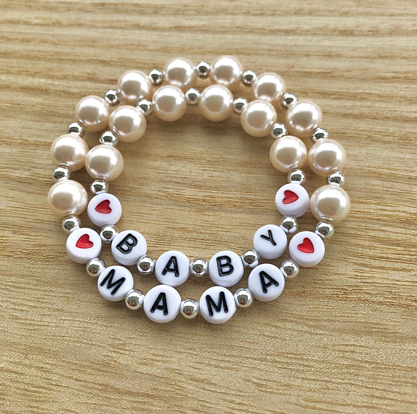 Mother's Day gift for grandma / Name bracelet rose gold / Heart bracelet / custom jewelry for women