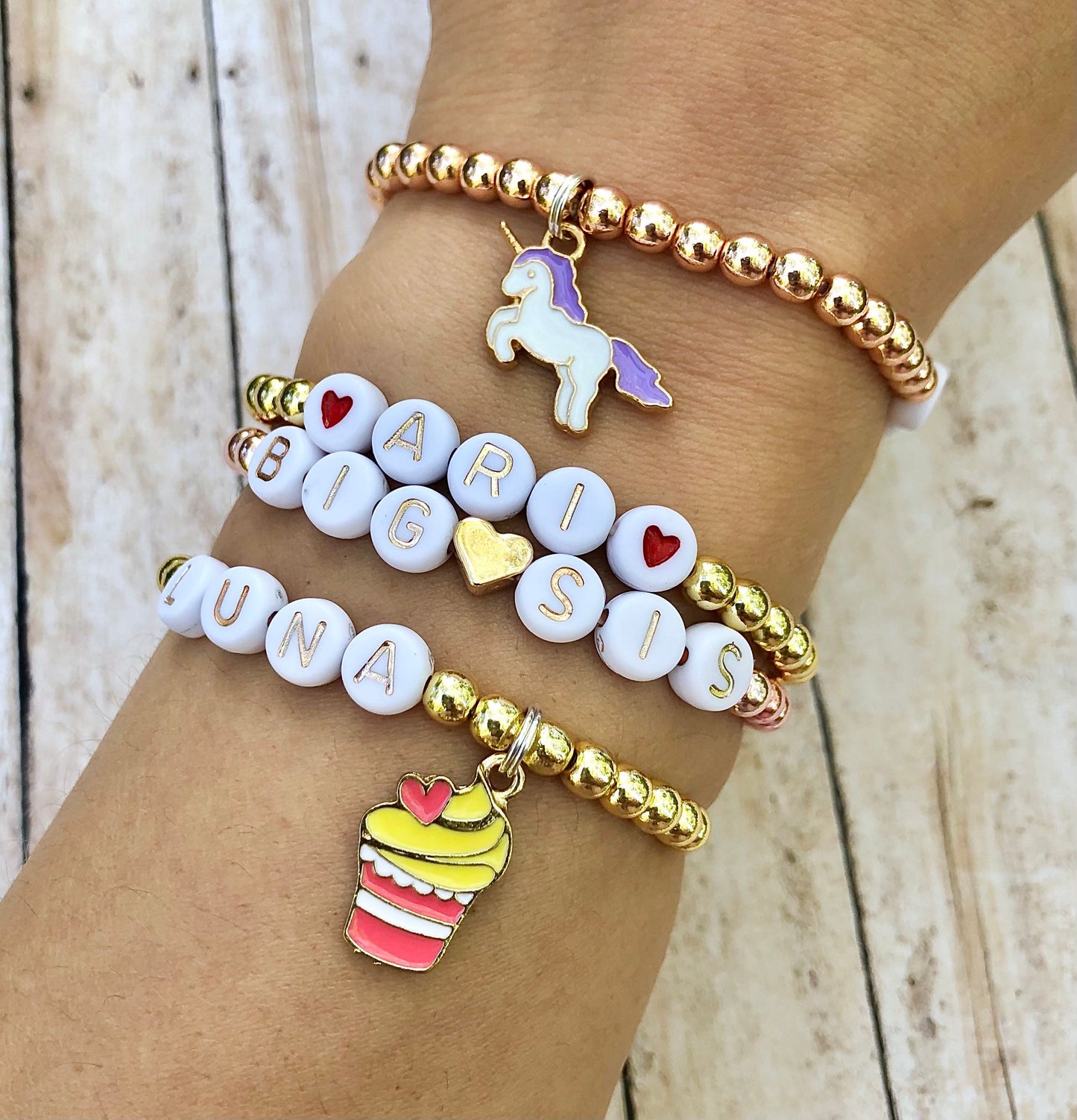 Big sister little sister gifts Unicorn bracelets