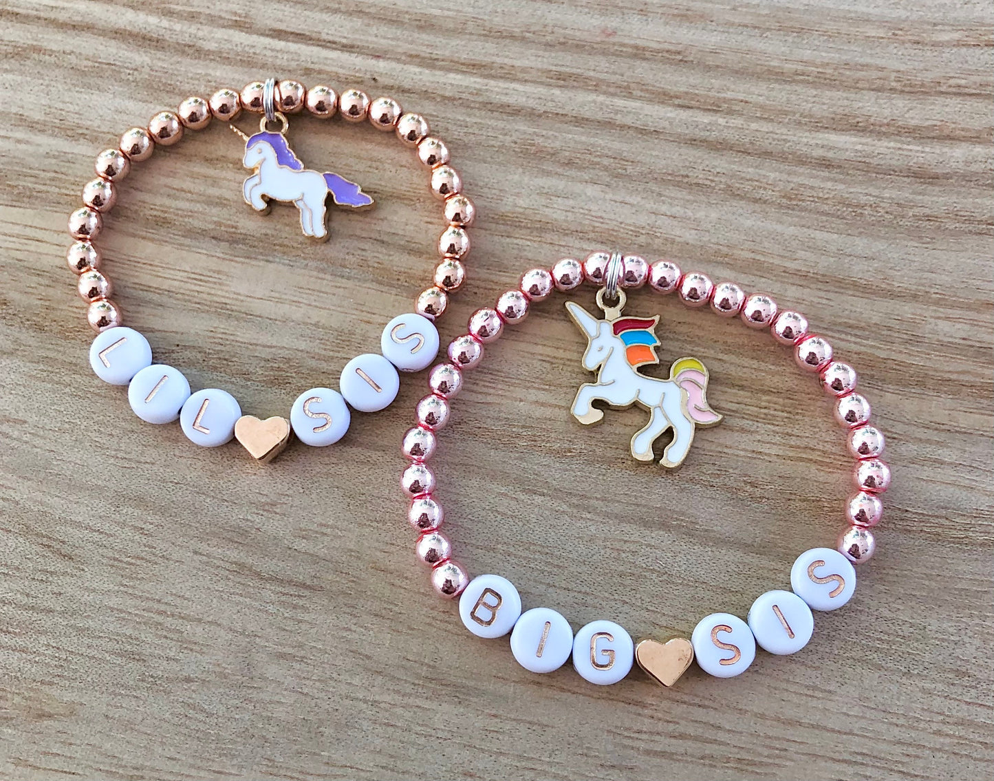 Big sister little sister gifts Unicorn bracelets