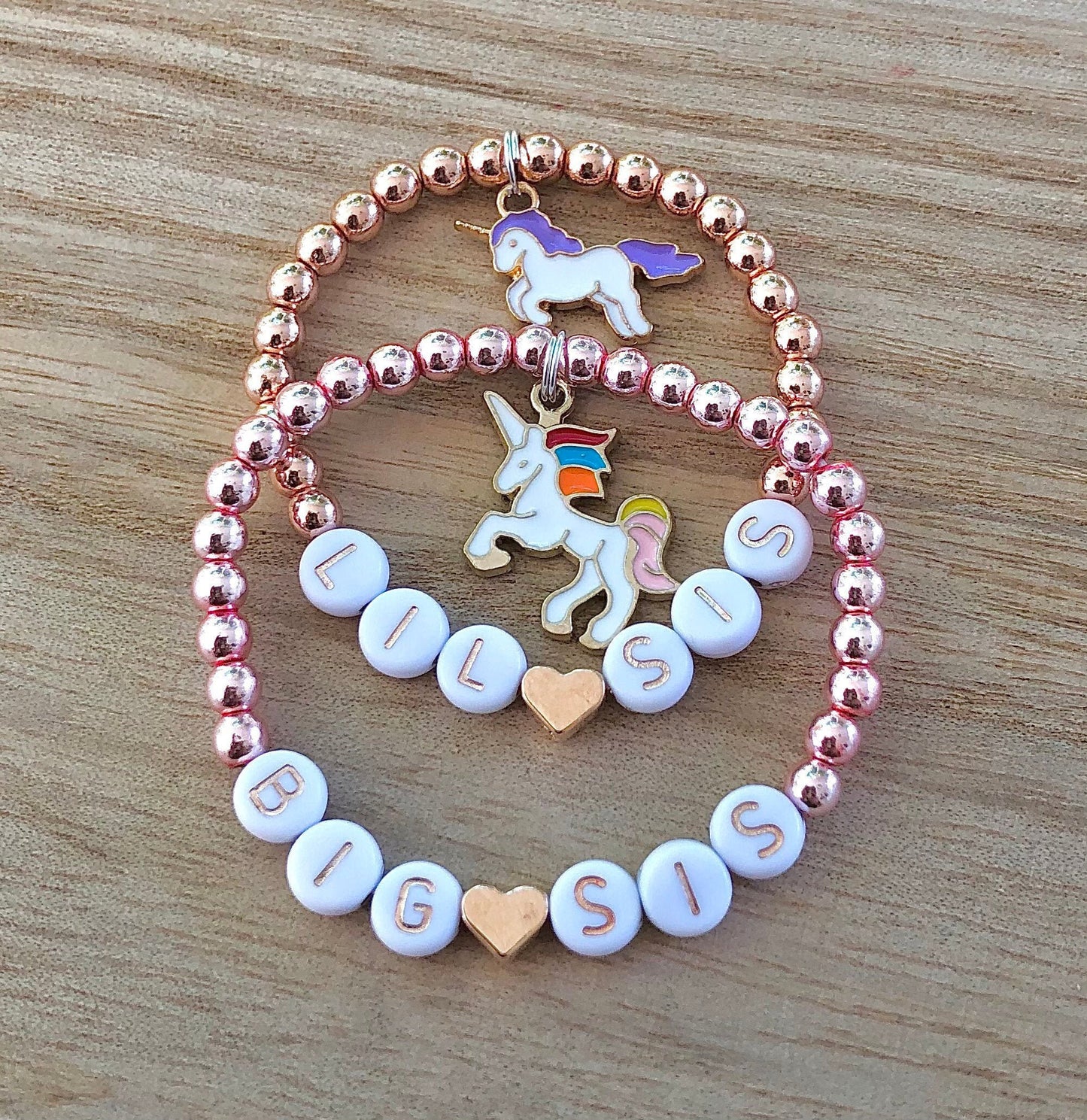 Big sister little sister gifts Unicorn bracelets