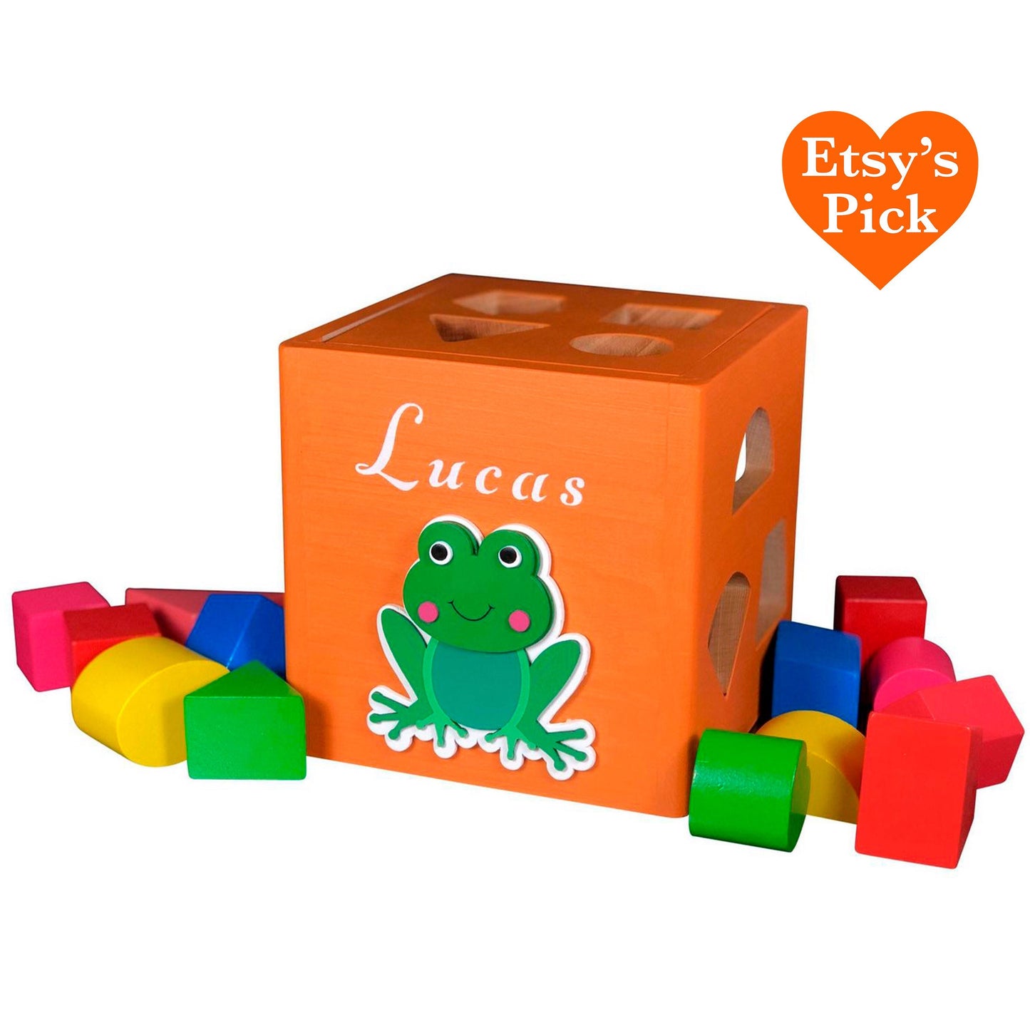 Wooden baby toy, frog toy, gift for a newborn, gift from an aunt, gift from grandma, baby's first gift, frog wooden toy