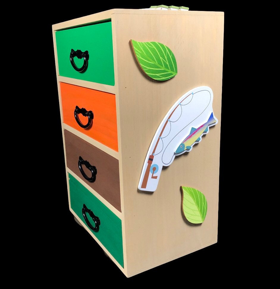 Custom kids treasure box fishing camping theme