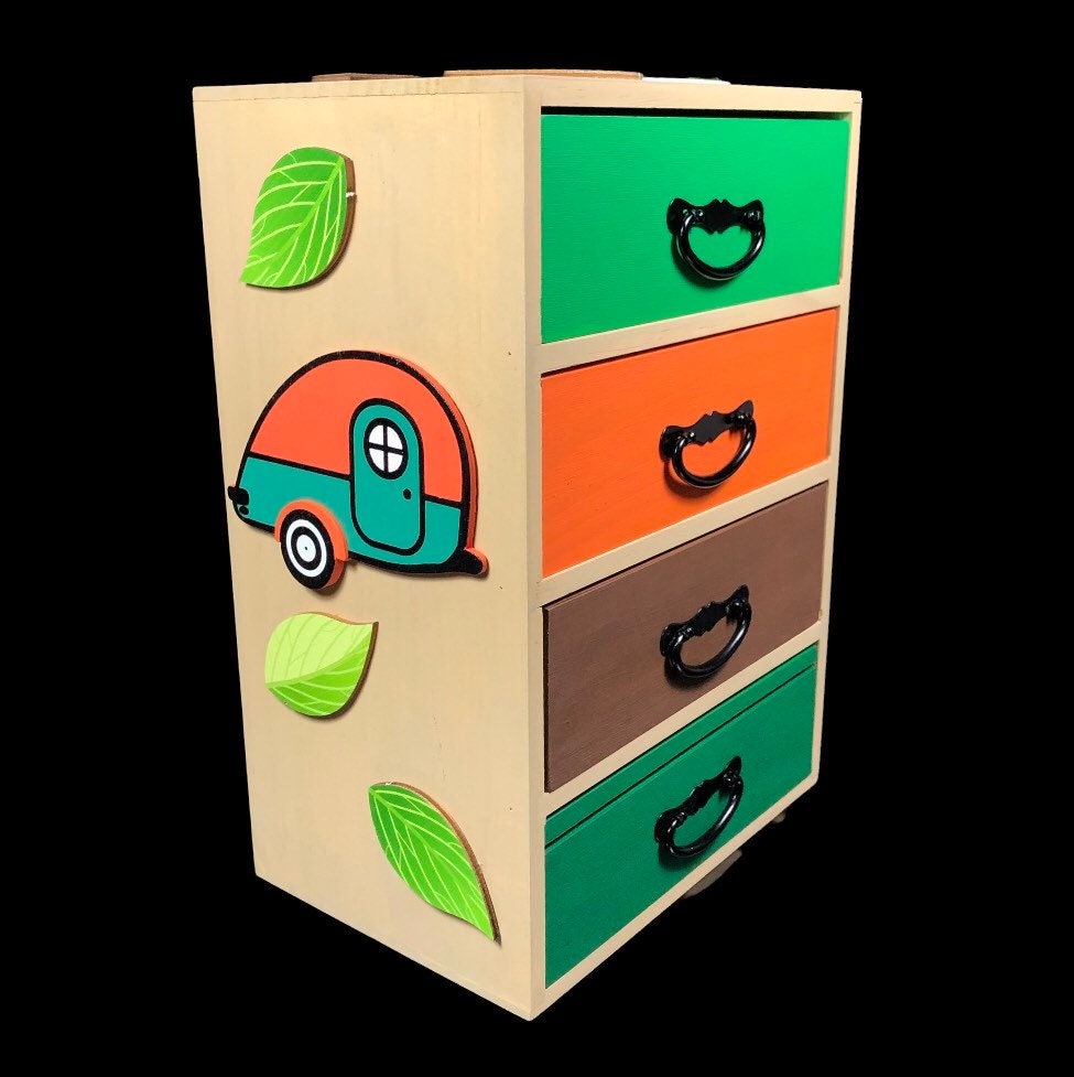 Custom kids treasure box fishing camping theme