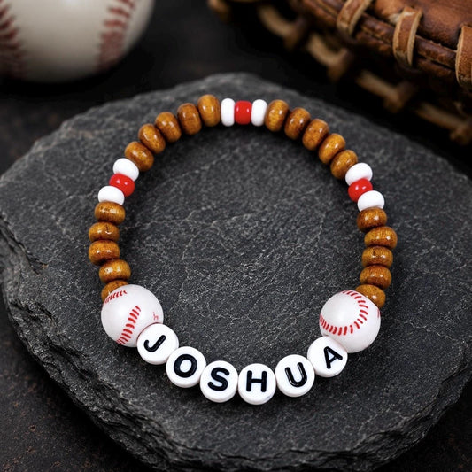 Baseball Bracelet Personalized | Custom Name Sports Bracelet | Football Basketball Soccer Bracelet | Kids Team Gift