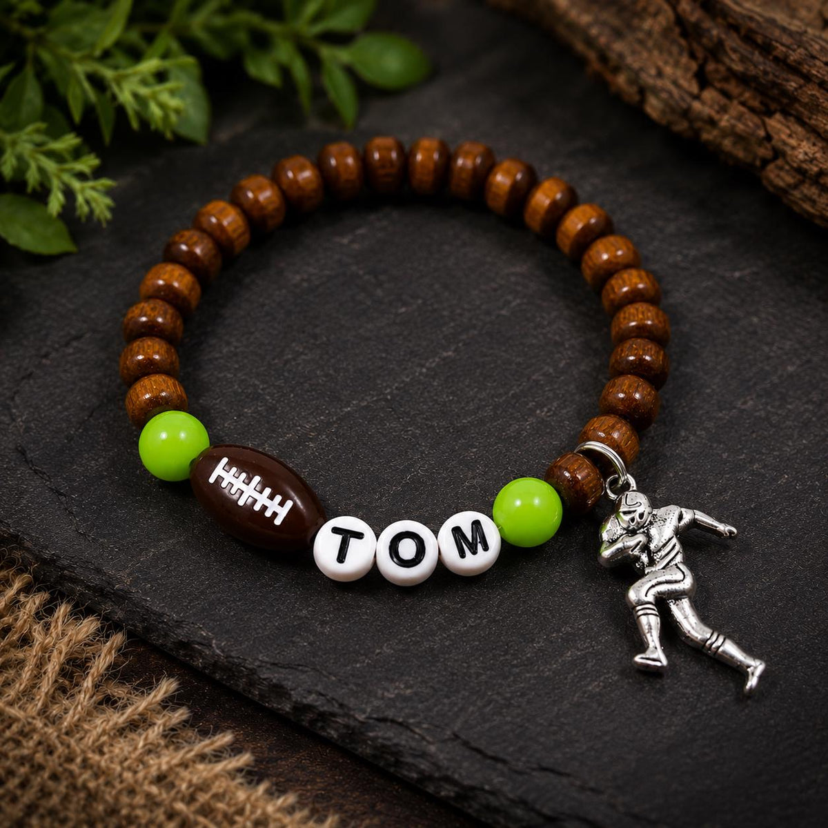 Personalized Custom Football Bracelet for Boys, Kids Football accessories, Football Team/Player Gift, Sport lover gifts