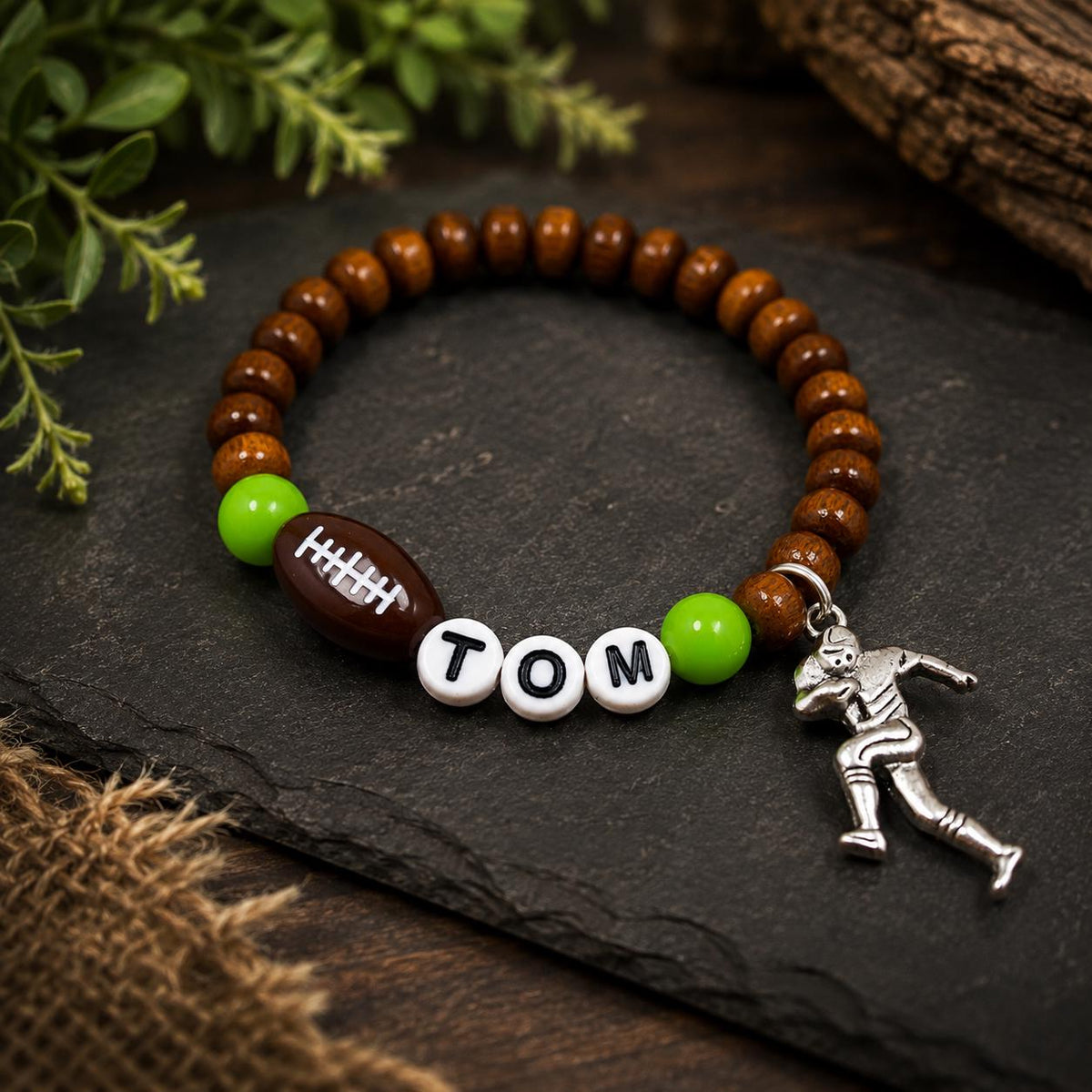 Personalized Custom Football Bracelet for Boys, Kids Football accessories, Football Team/Player Gift, Sport lover gifts