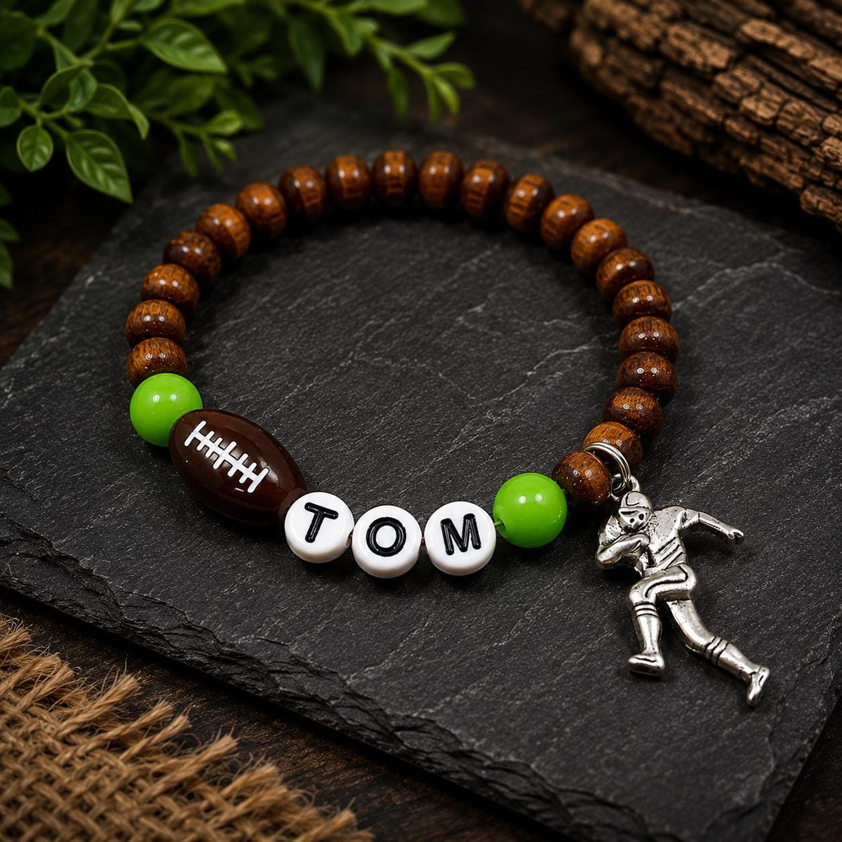 Personalized Custom Football Bracelet for Boys, Kids Football accessories, Football Team/Player Gift, Sport lover gifts