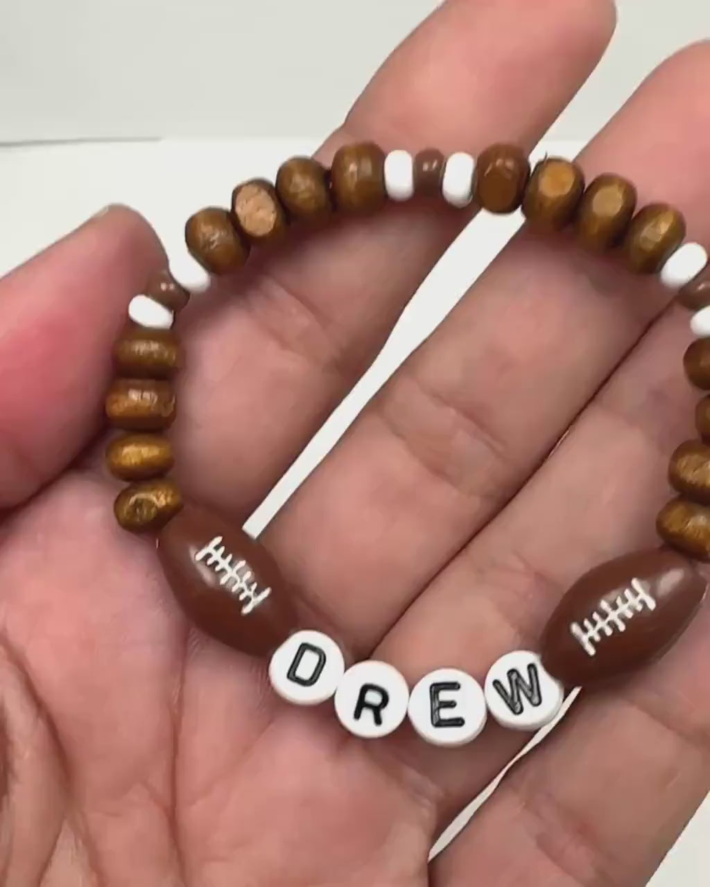 Football Bracelet for Kids | Personalized Name Bracelet | Custom Sports Bracelet | Baseball Basketball Soccer | Team Gift for Boys & Girls