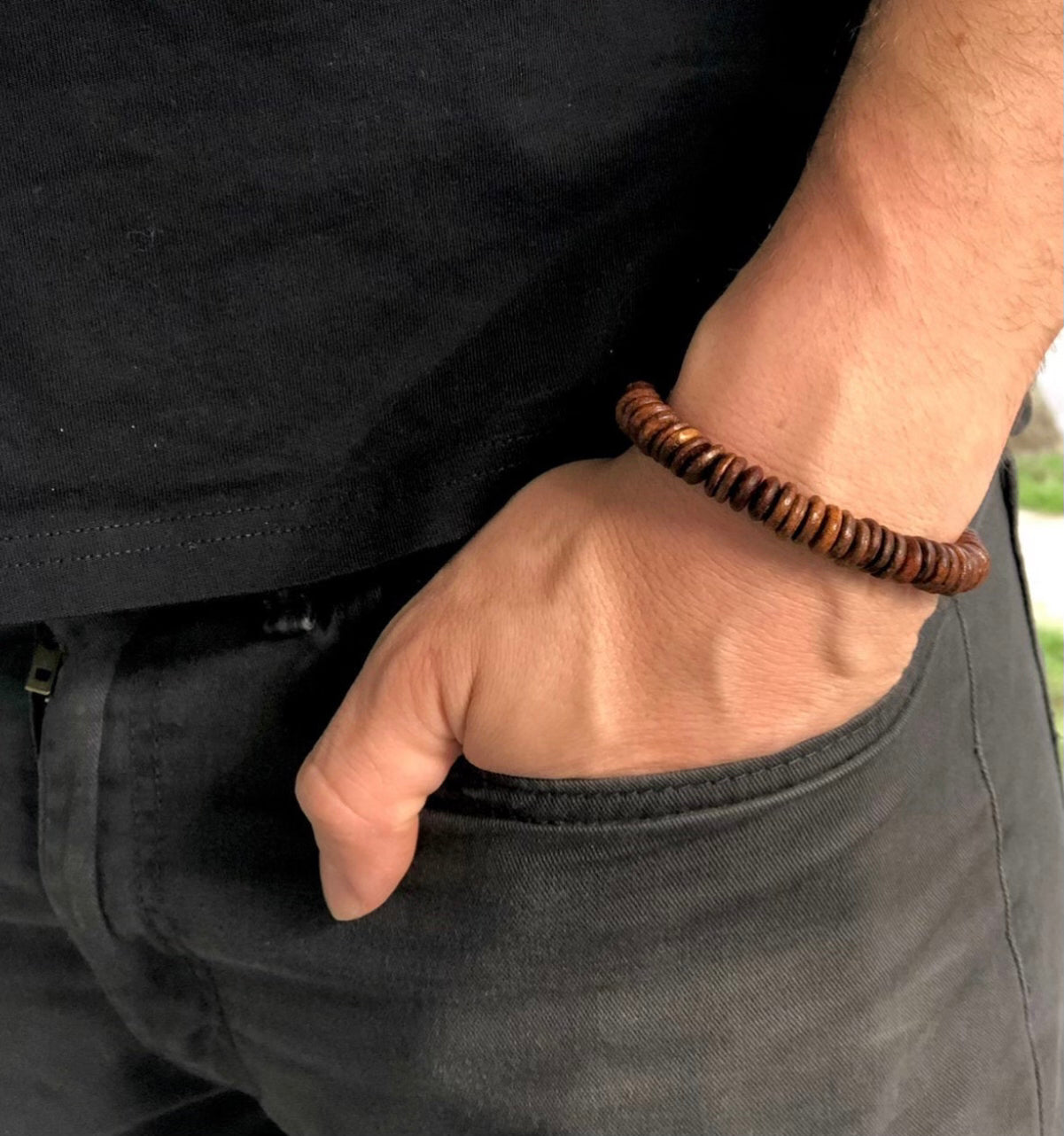 Men's coconut shell bracelet