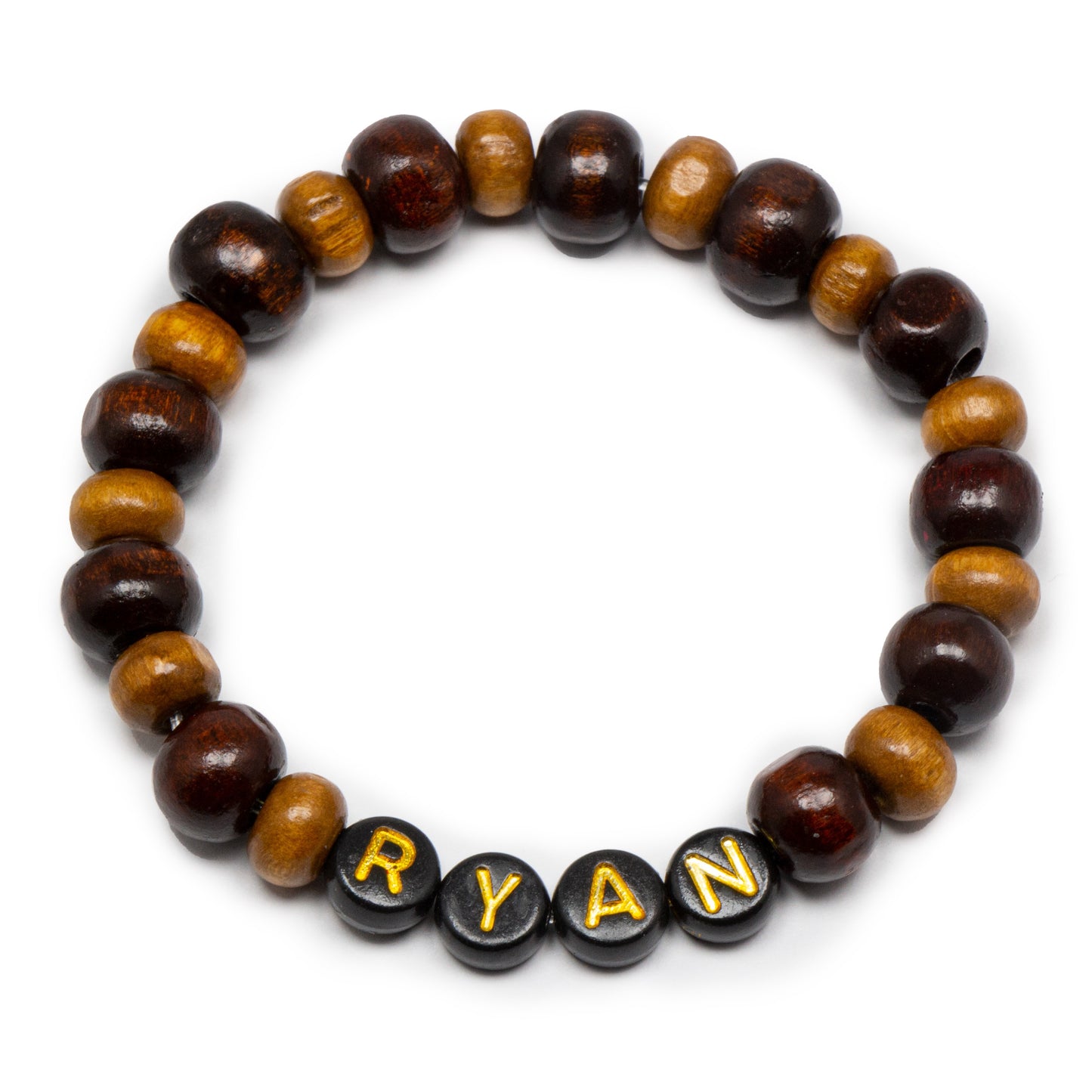 Masculine boys bracelets / black brown wooden bracelet / stretch bracelets for kids