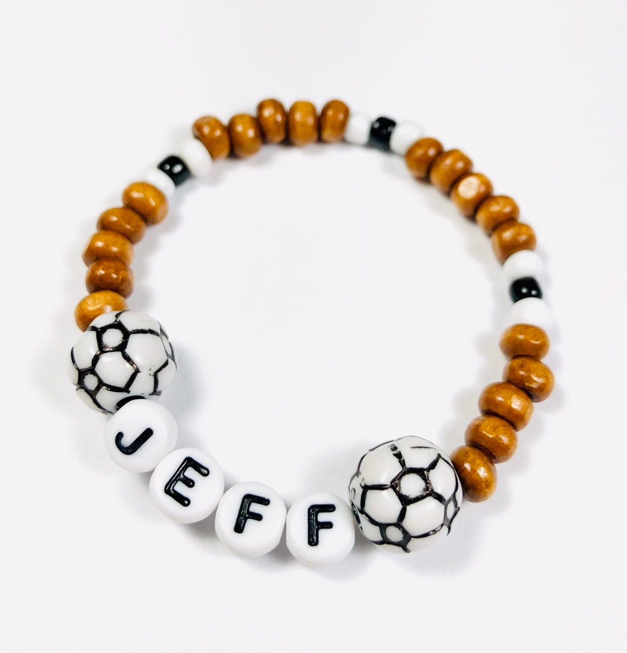 Soccer bracelet for boys / soccer bracelet for kids / kids jewelry / wooden kids bracelet