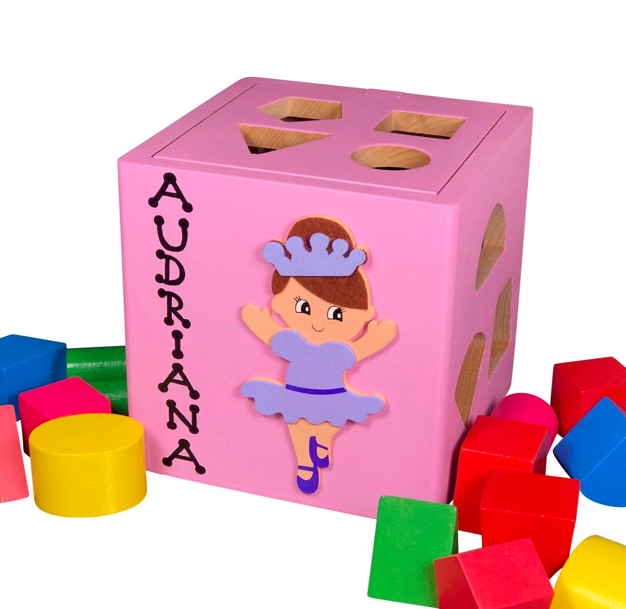 Unicorn baby toys custom pink shape sorter personalized