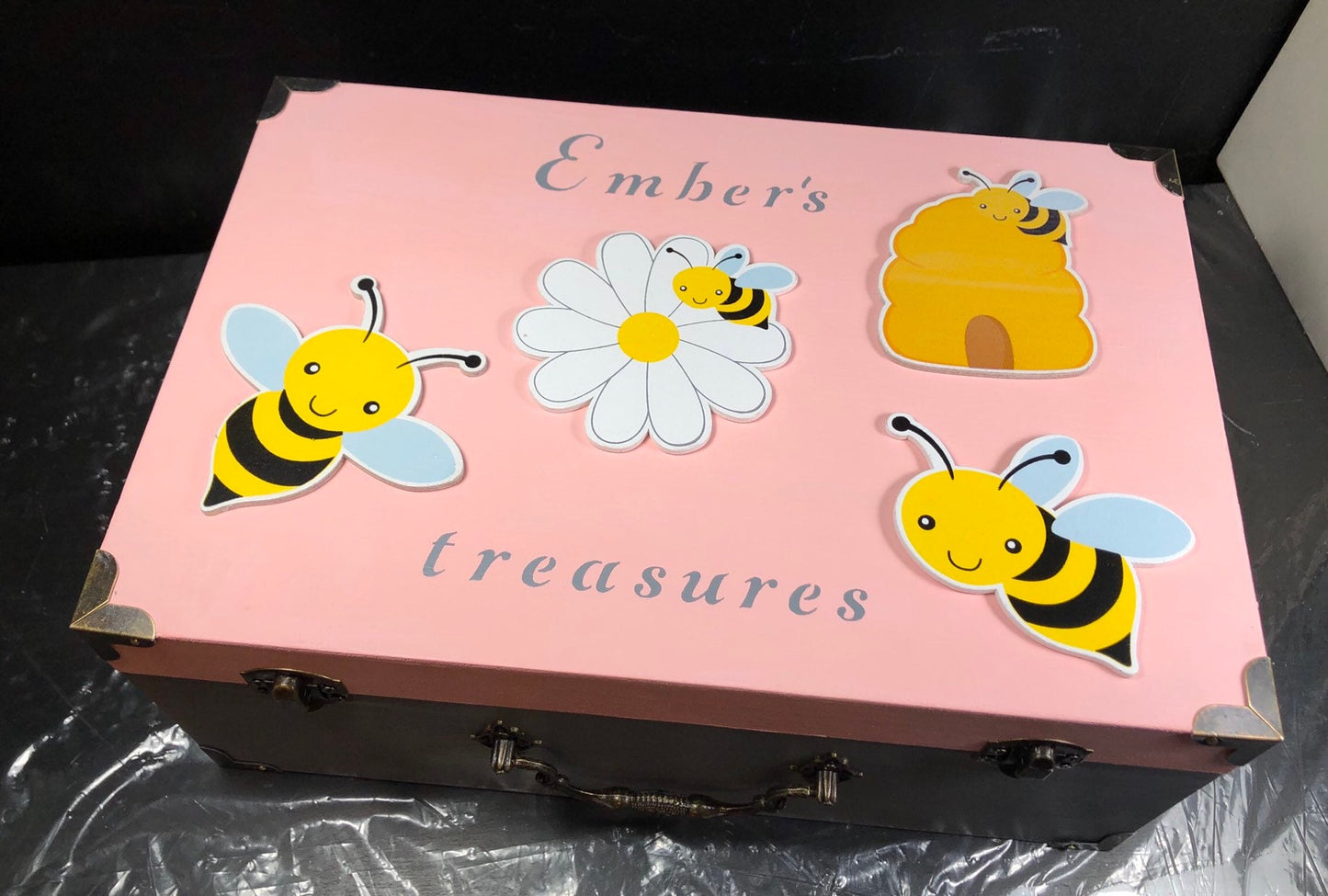 Keepsake box for girl / butterfly wooden storage- treasure box / custom made