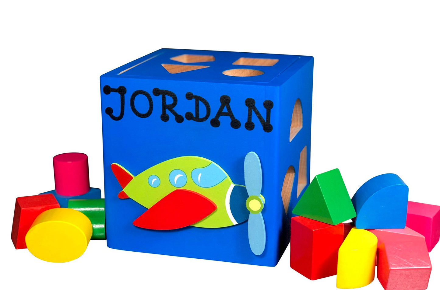 Personalized wooden plane toys for baby boy / custom shape box