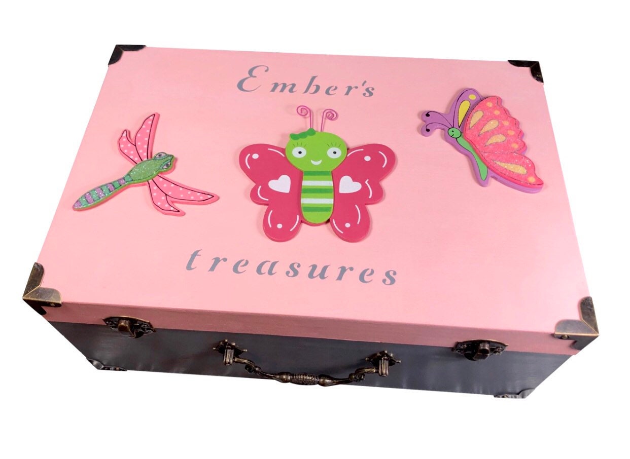 Keepsake box for kids unisex / treasure storage box girls-boys