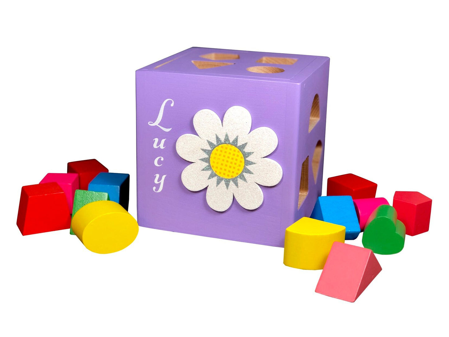 Pink baby toys / personalized shape box with blocks