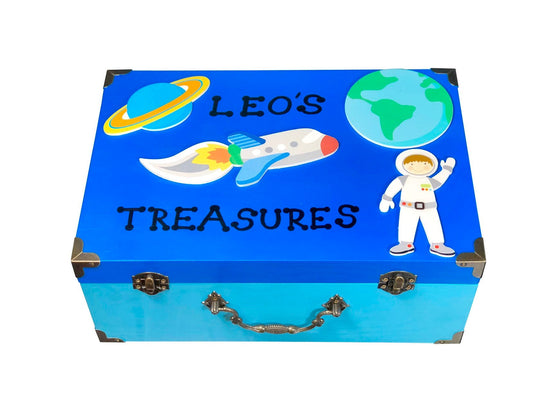 Space and planets gift for kids / space wooden box / space gift ideas / hinged box with lid