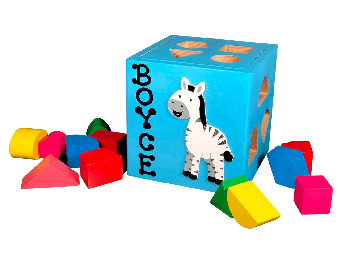 Wooden zebra toys for children eco friendly shapes box learn colors shapes letters read your name educational toys zebra safari animal toys