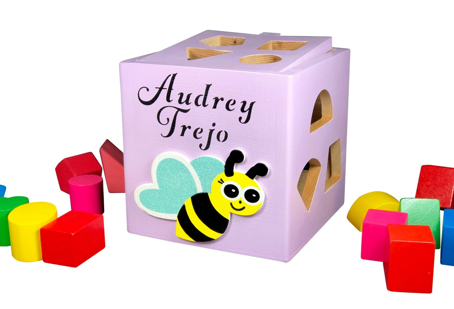Bumble bee wooden toys / custom pine wood shape sorter