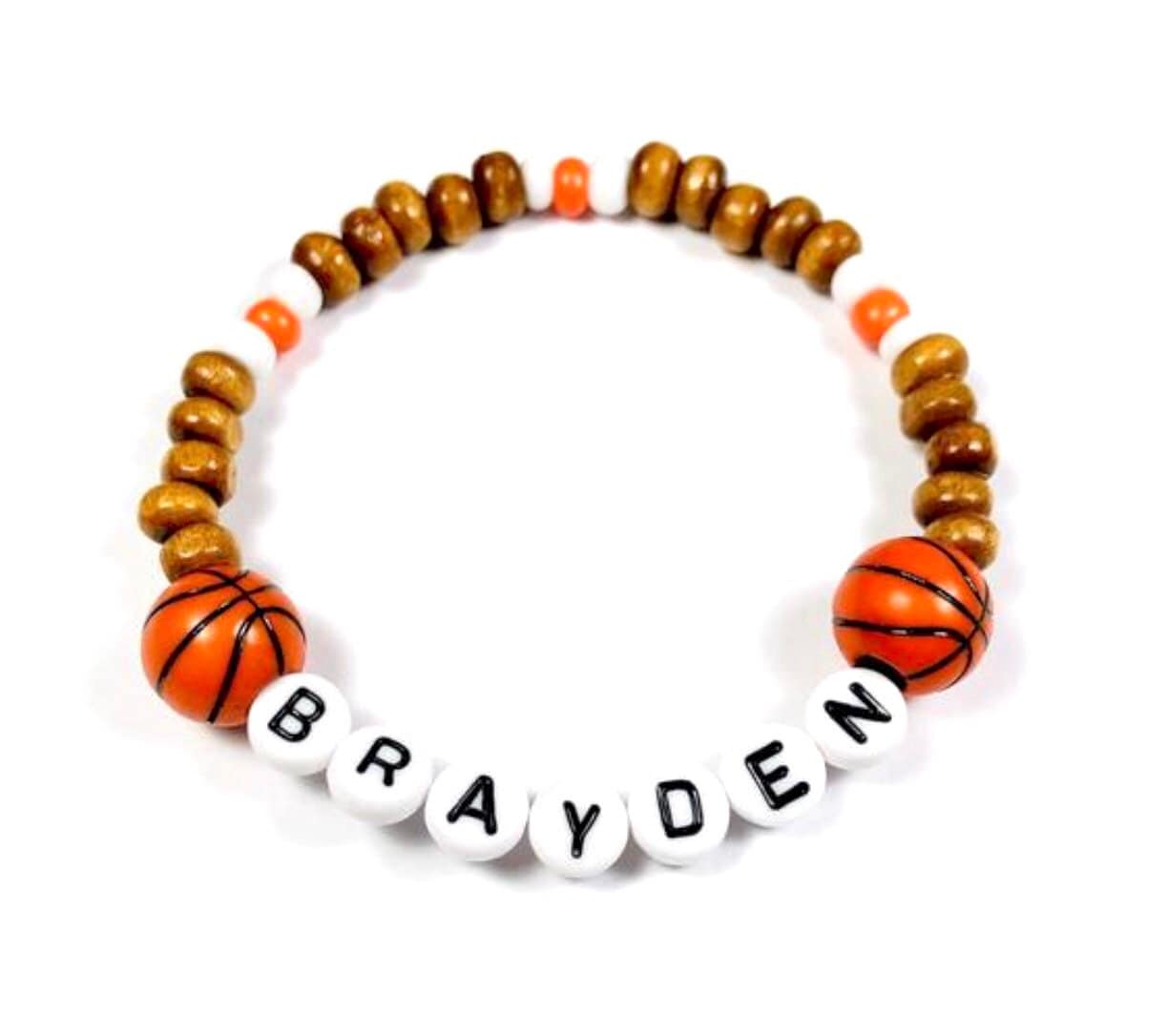 Sports themed bracelets set of 10 / boys basketball football soccer baseball party favors / sports team gifts kids