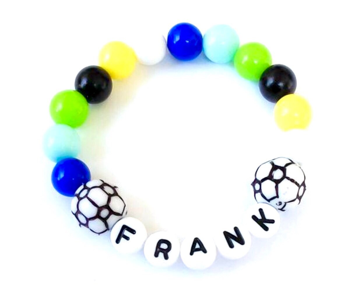 Personalized boys soccer bracelet / toddler boy jewelry