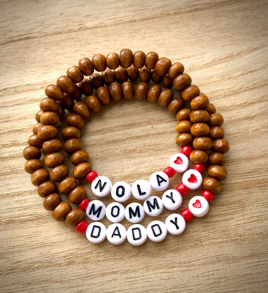 Valentines gift matching family bracelets