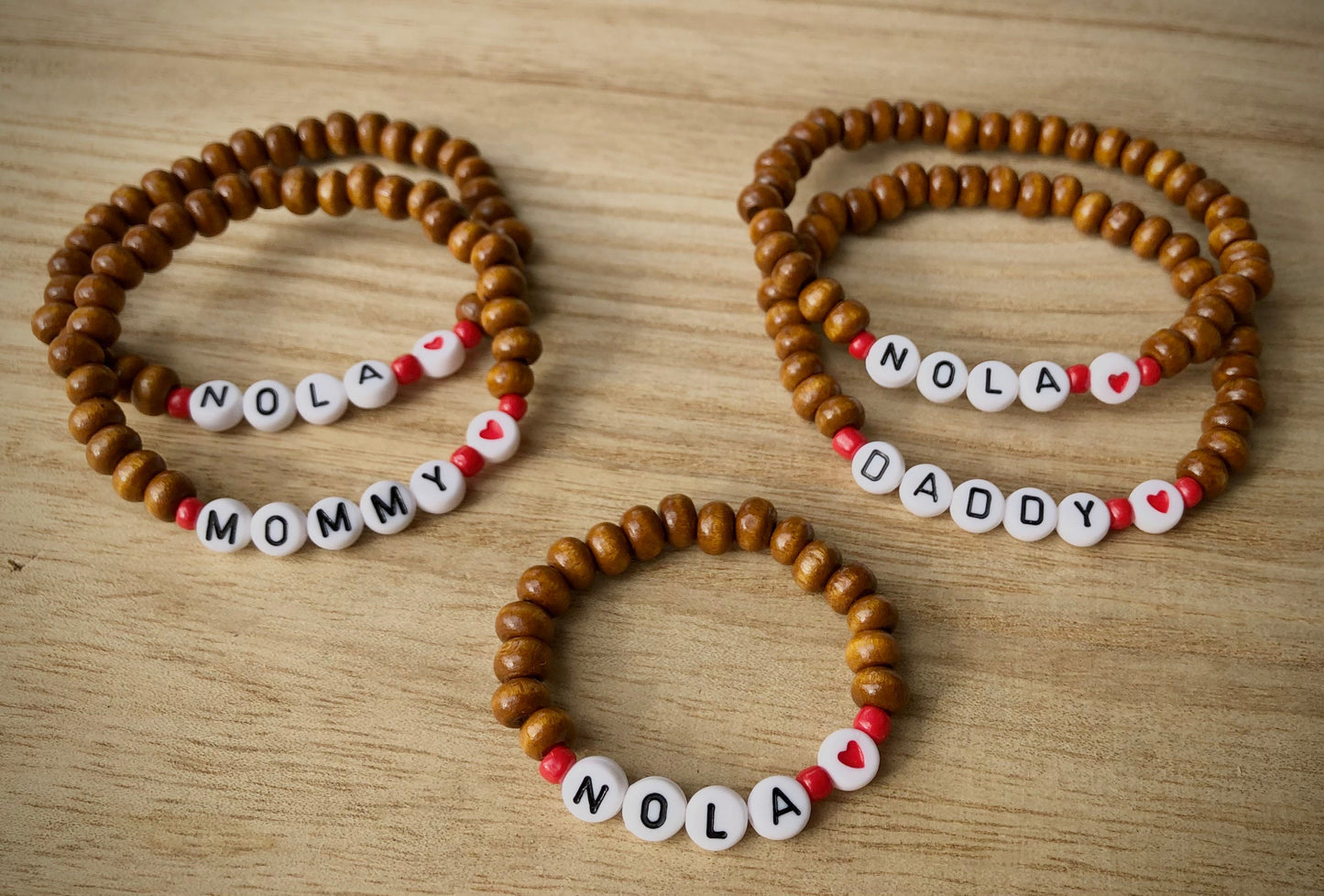 Valentines gift matching family bracelets