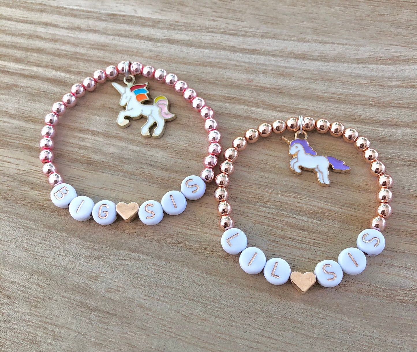 Big sister little sister gifts Unicorn bracelets